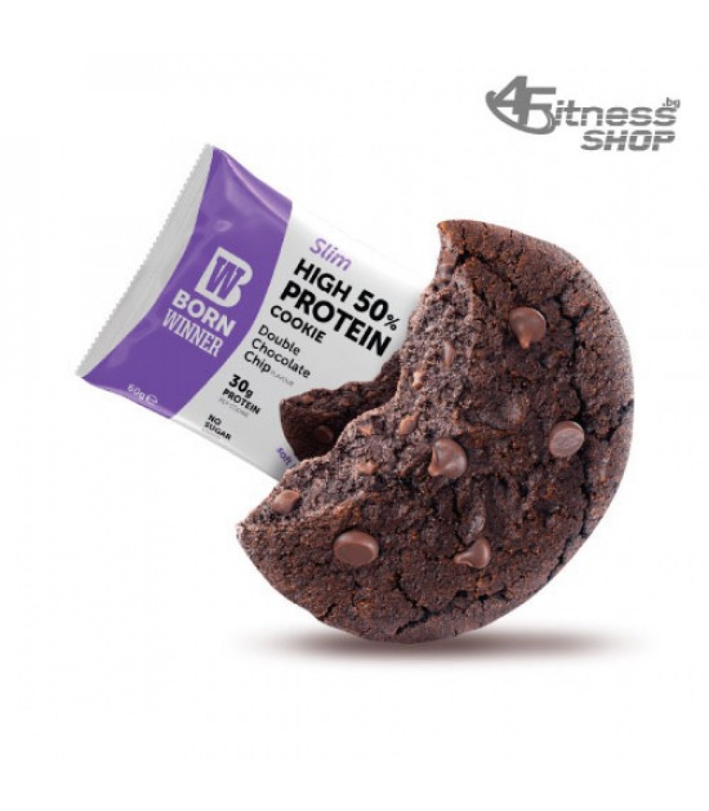 BORN WINNER Slim High 50% Protein Cookie Double Chocolate Chip 60 гр